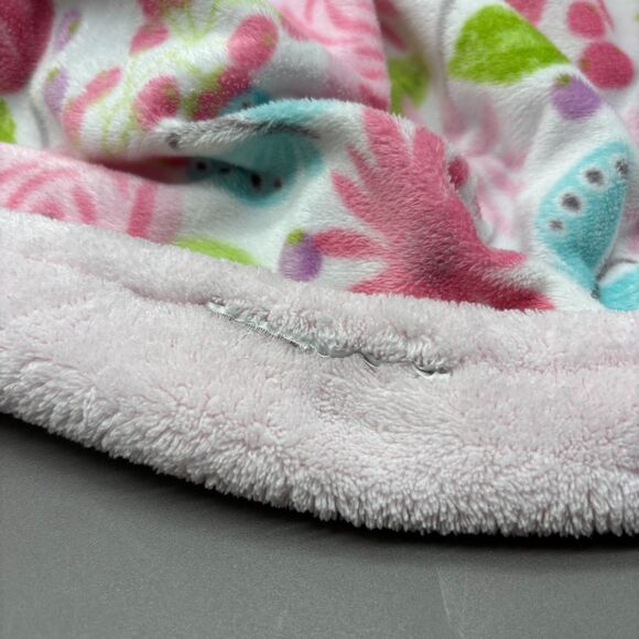 Parent’s Choice Pink Floral Butterfly Fleece Baby Blanket Reversible 30x40 Lovey - Picture 6 of 6